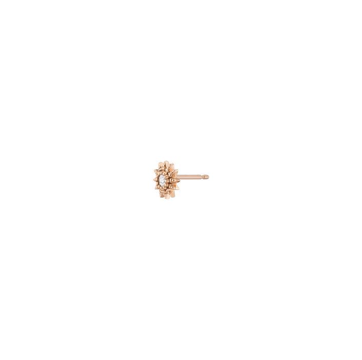 Diamond Soleil Stud Earring 14K 18K Rose Gold Single