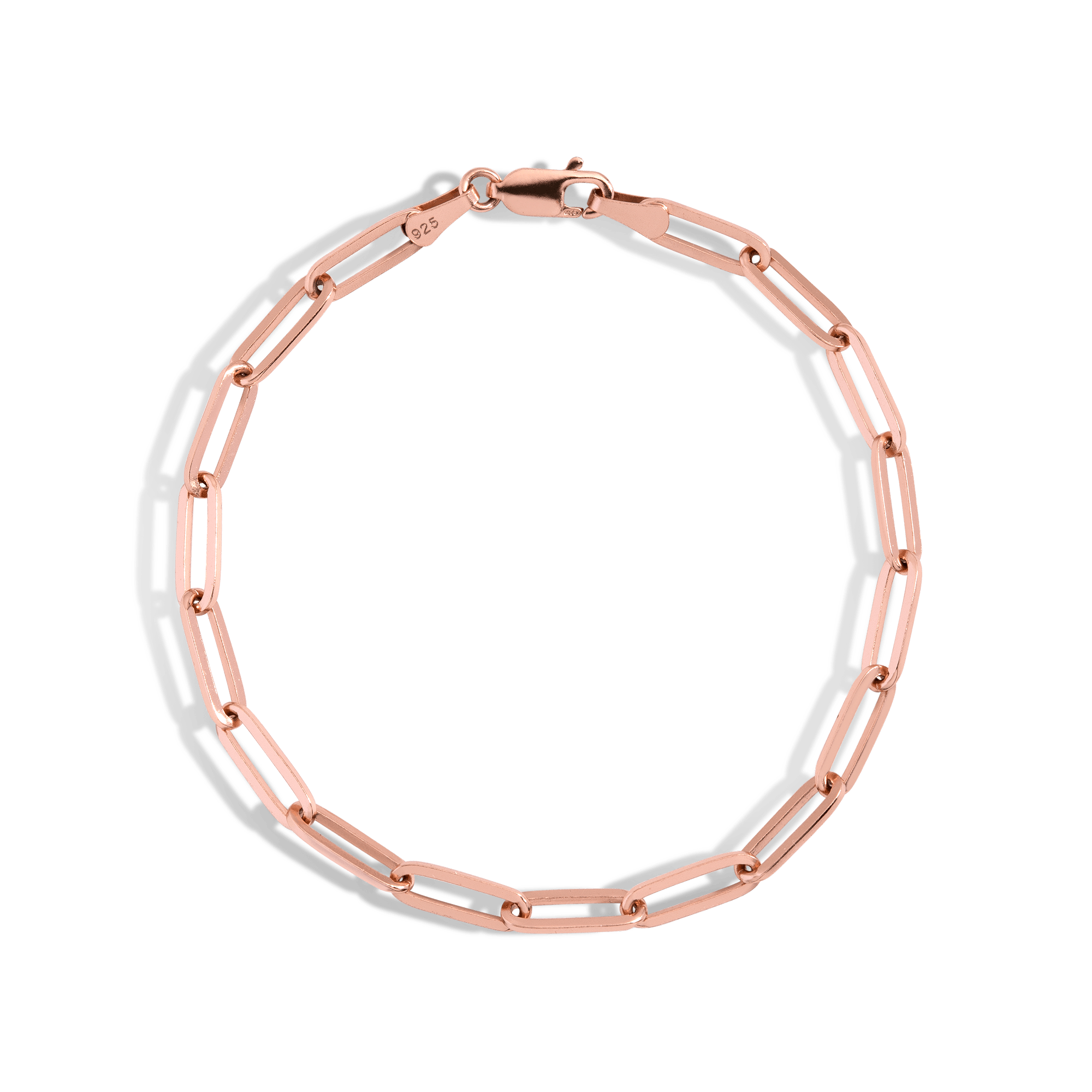 Large Paperclip Chain Bracelet in Yellow, Rose or White Gold