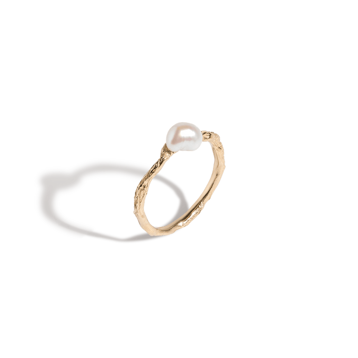 Venus Organic Pearl Gold Ring Vermeil Yellow Gold First