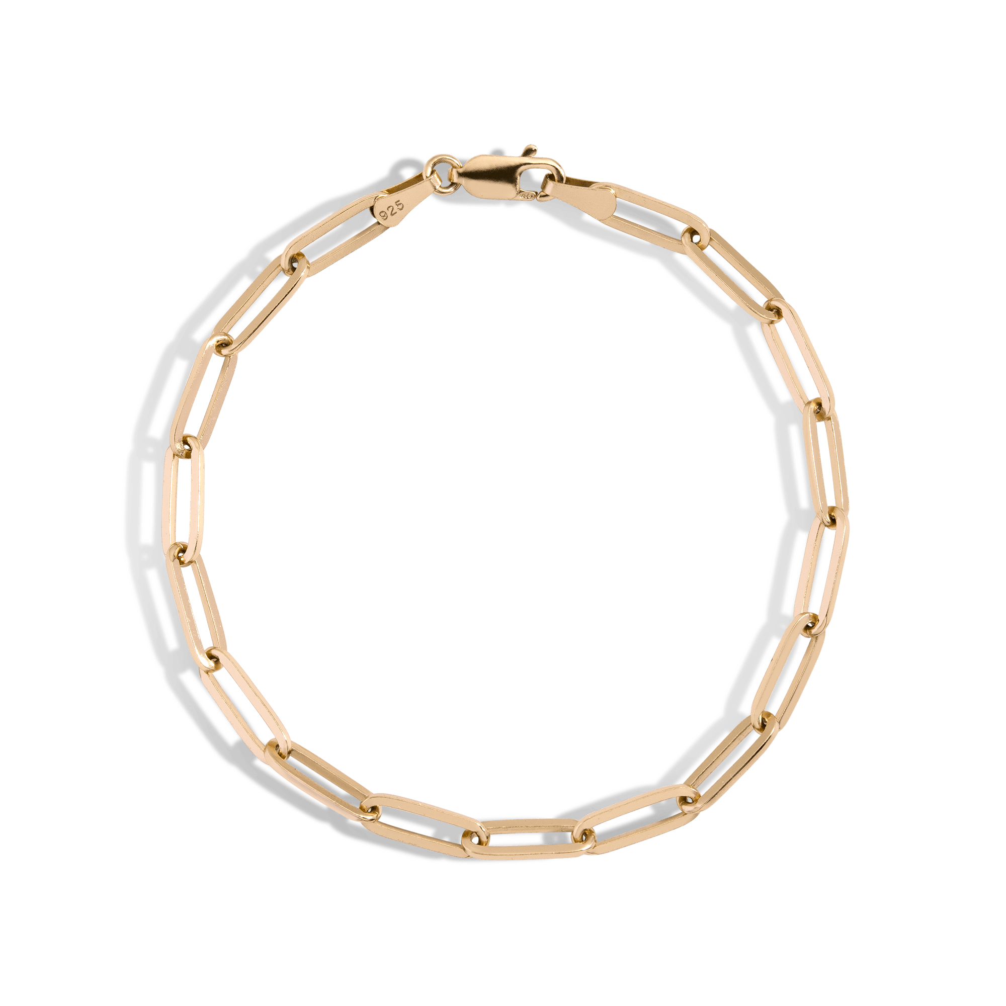 Large Paperclip Chain Bracelet in Yellow, Rose or White Gold