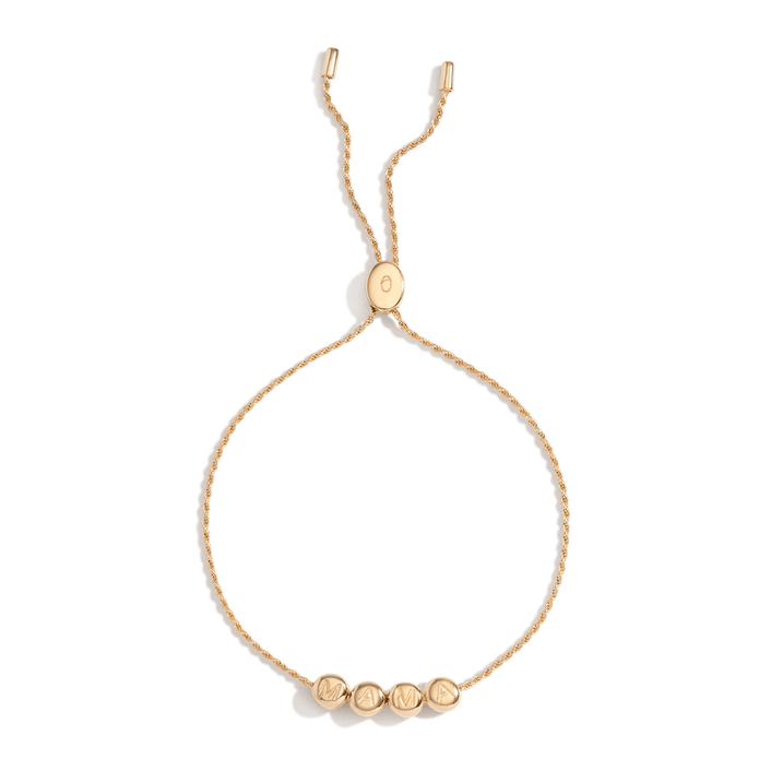 Beaded Slider Bracelet Vermeil 14K 18K Yellow Gold Mama 8in (~age 0-12Y) 10in (~age 13Y+)