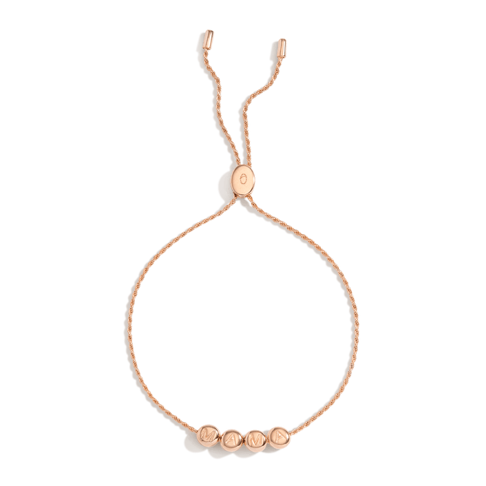 Beaded Slider Bracelet Vermeil 14K 18K Rose Gold Mama 8in (~age 0-12Y) 10in (~age 13Y+)