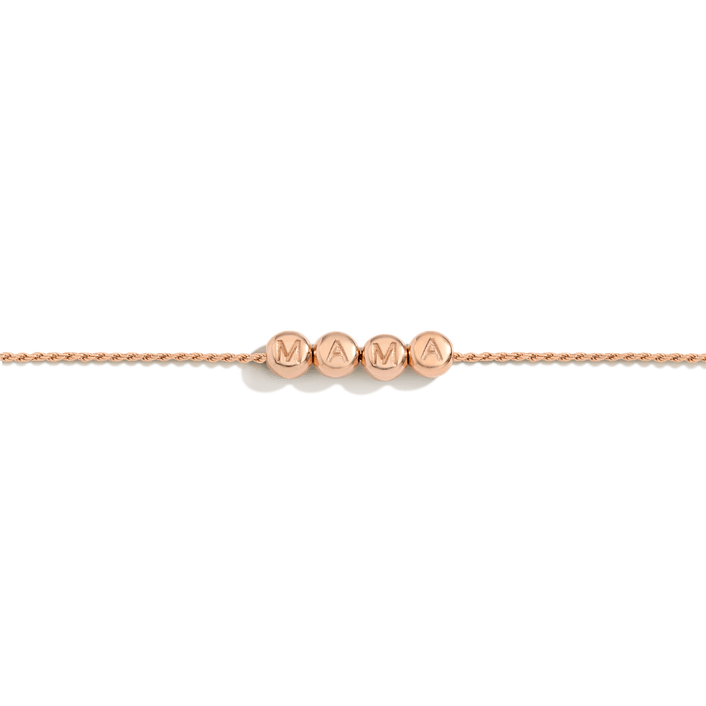 Beaded Slider Bracelet Vermeil 14K 18K Rose Gold Mama 8in (~age 0-12Y) 10in (~age 13Y+)