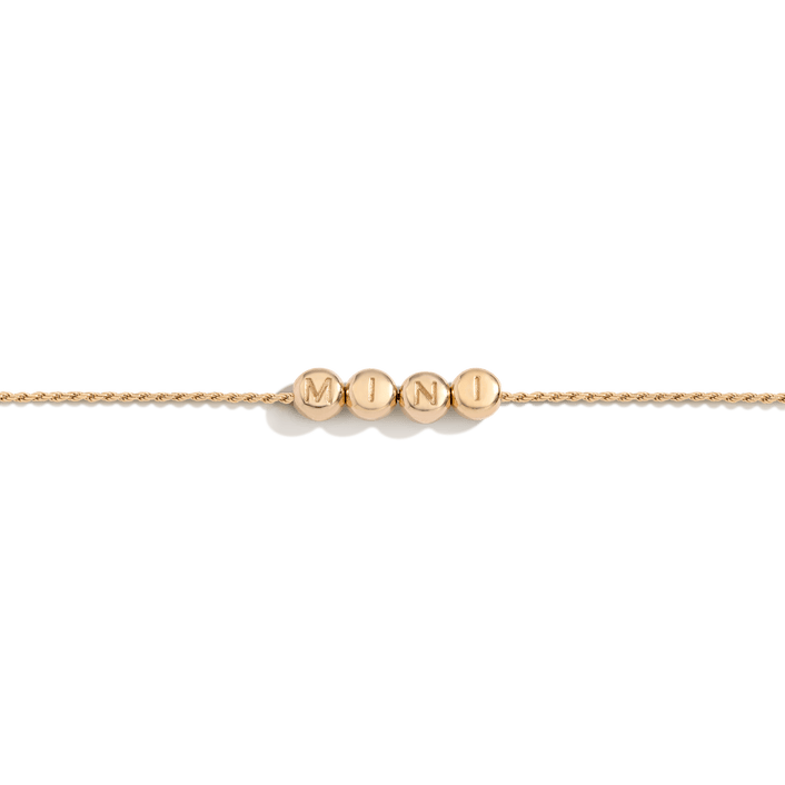 Mini & Me Beaded Slider Bracelet Vermeil 14K 18K Yellow Gold Mini 8in (~age 0-12Y) 10in (~age 13Y+) First