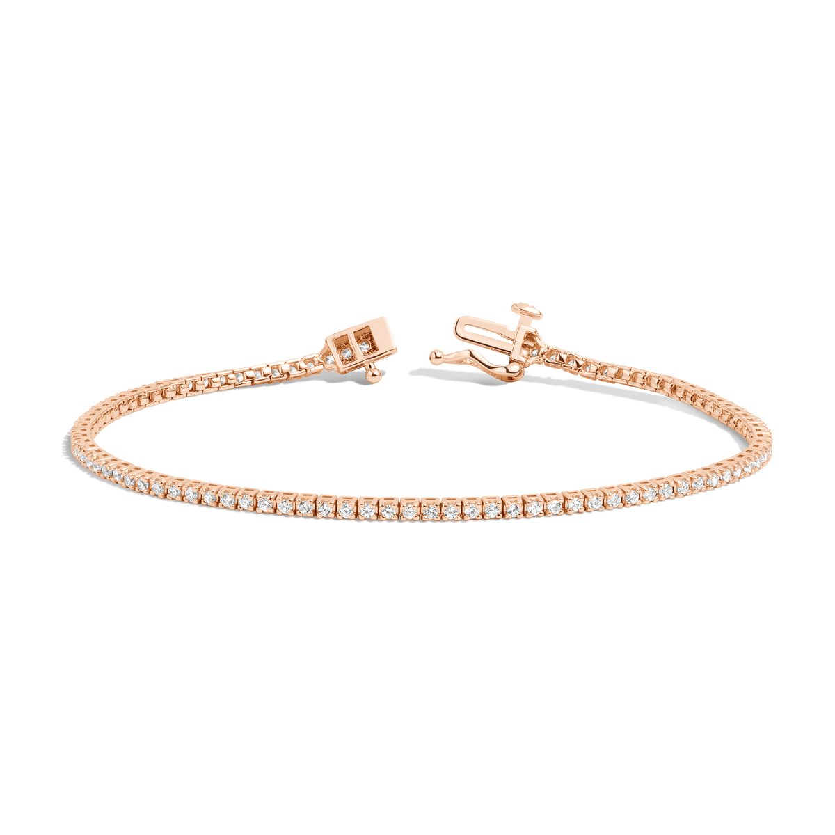 Dazzling Diamond Tennis Bracelet 14K 18K Rose Gold 6in 6.5in 7in 7.5in 1ct (Medium)