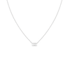 Triple Baguette Diamond Necklace White Gold 14K 18K First