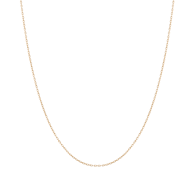 14K Diamond Cut Cable Chain Necklace Delicate