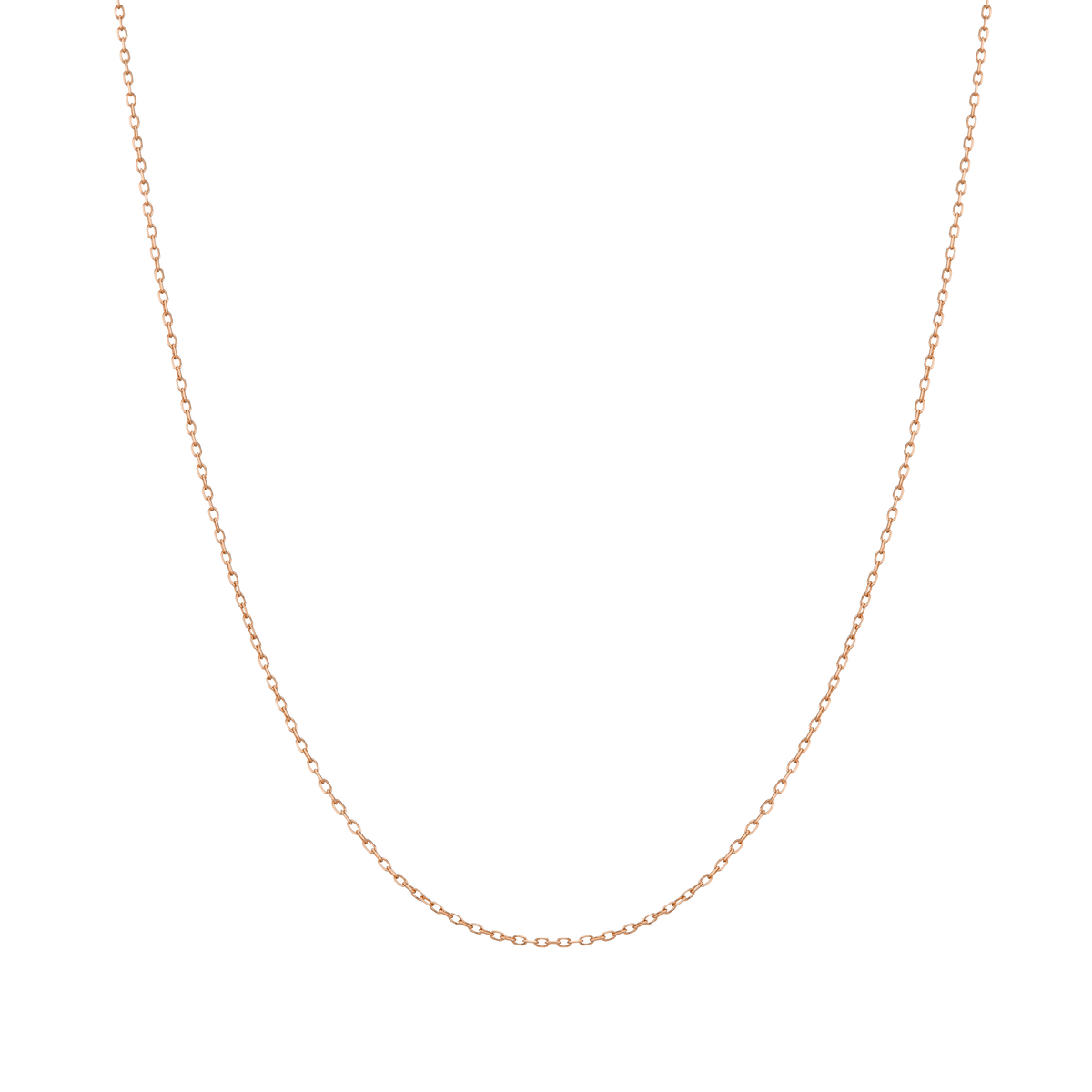 Gold Diamond Cut Chain Necklace in Yellow Rose or White Gold