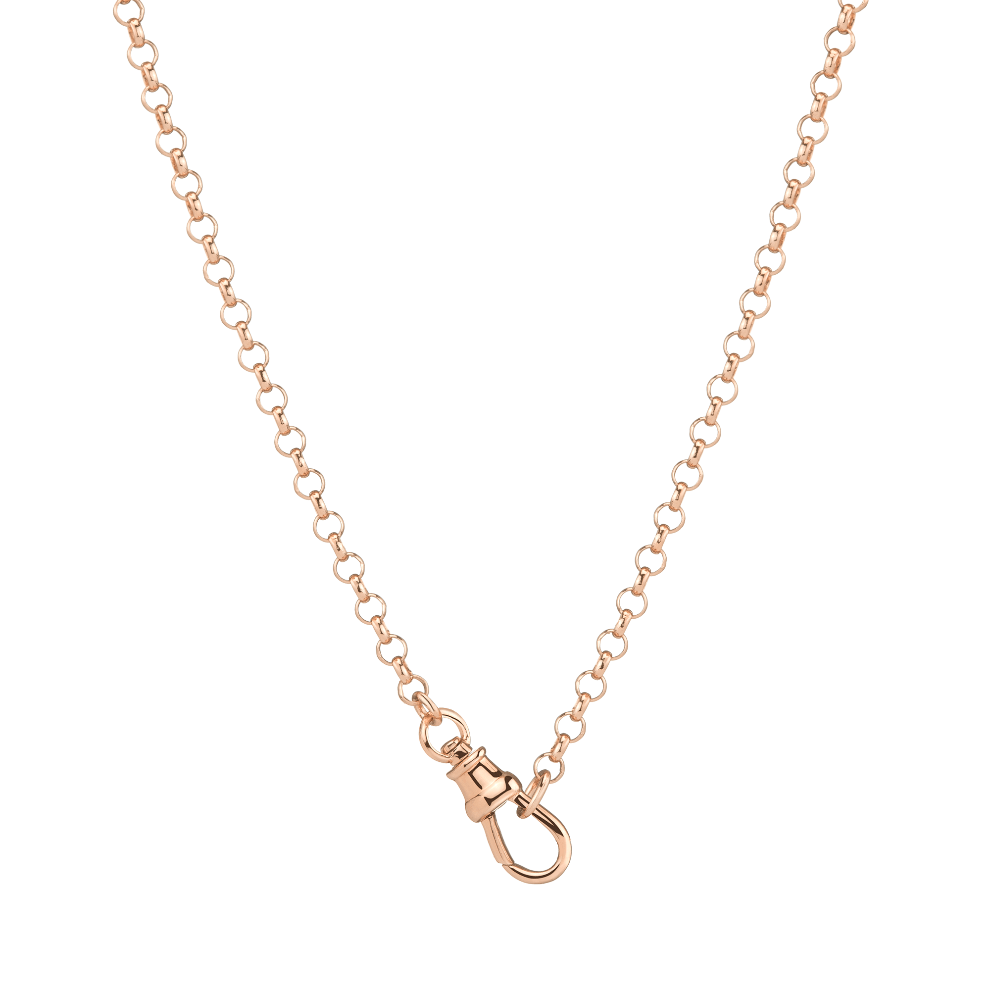 Gold Rolo Chain Necklace in Yellow, Rose or White Gold