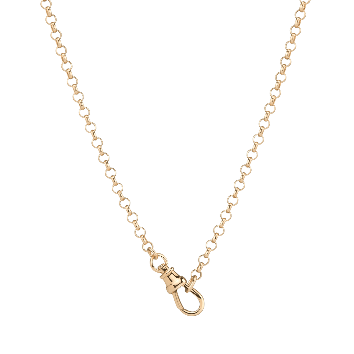 Gold Rolo Chain Necklace in Yellow, Rose or White Gold