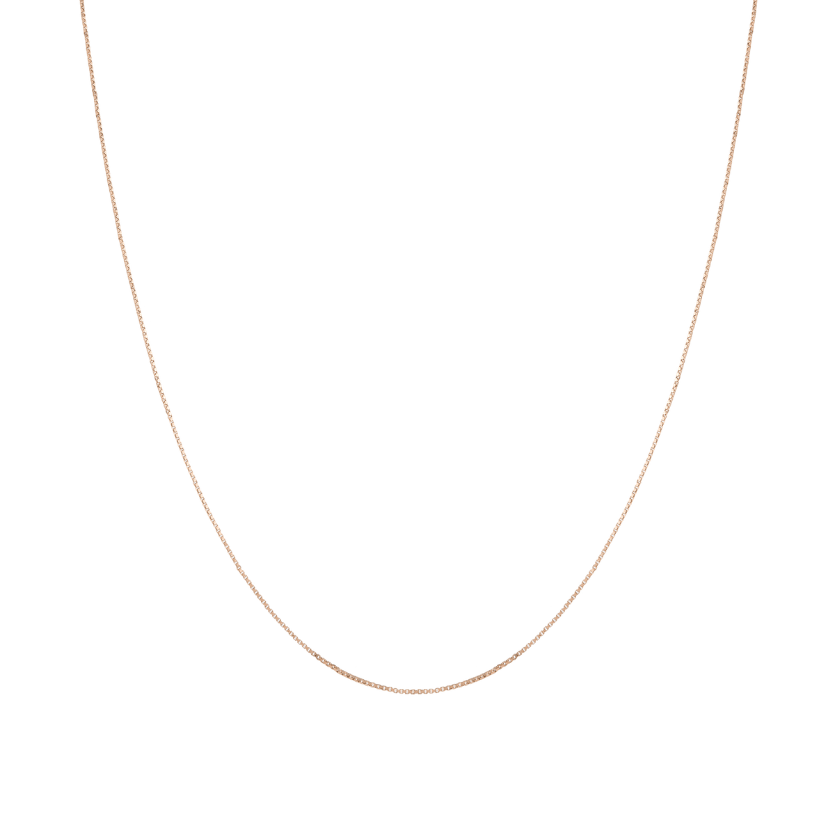 Small Box Chain Necklace 14K 18K Rose Gold First