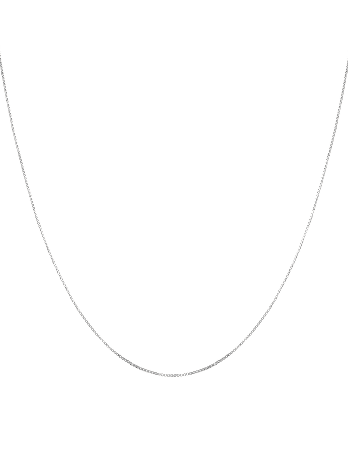 Small Box Chain Necklace 14K 18K White Gold First