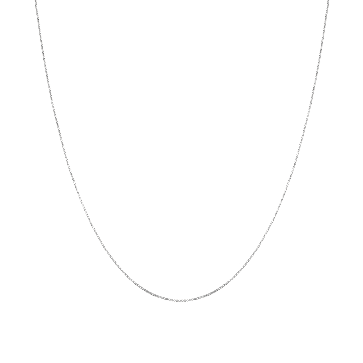 Small Box Chain Necklace 14K 18K White Gold First