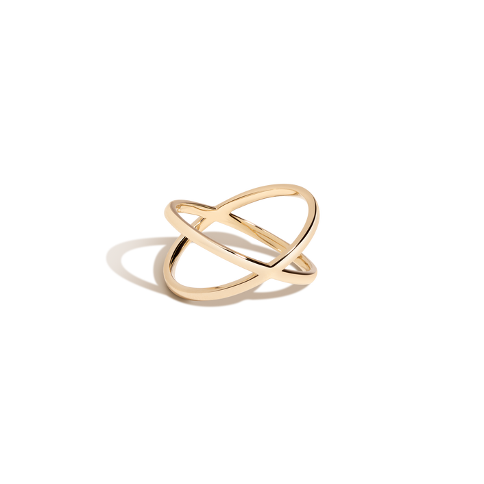 X Ring Yellow Gold Vermeil 14k Yellow Gold 18k Yellow Gold Half Side