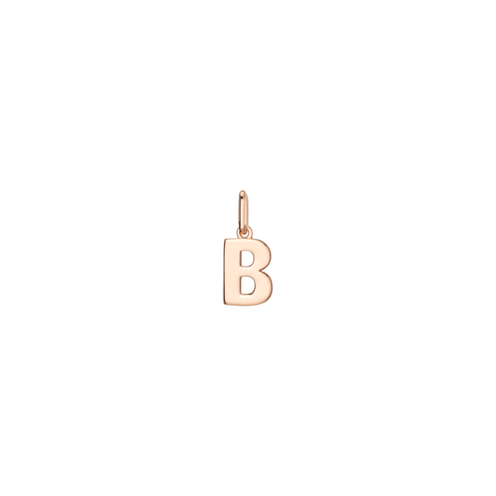 Bold Gold Letter Charm Pendant Large Vermeil Rose  Gold B