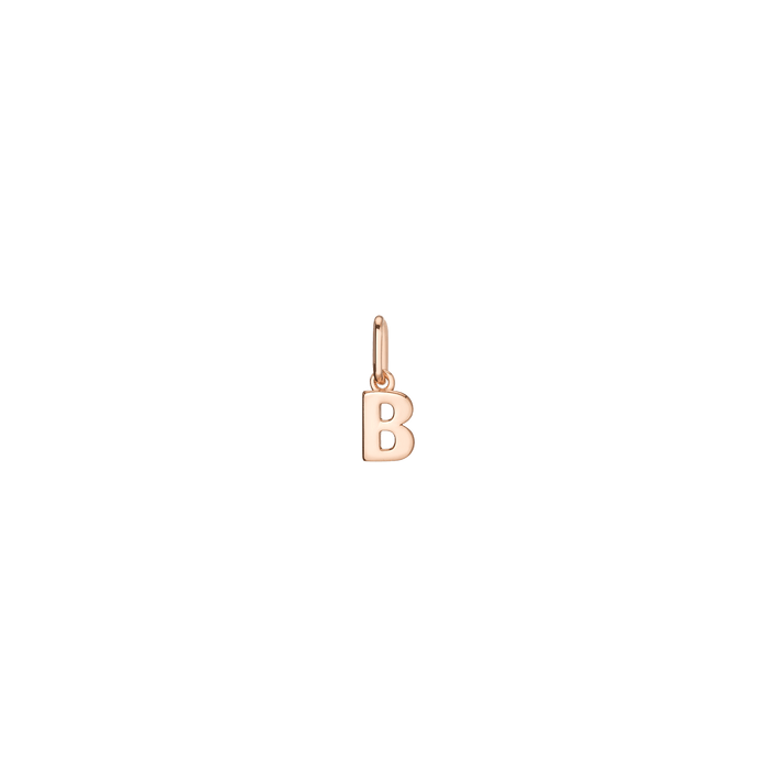 Bold Gold Letter Charm Pendant Small Vermeil Rose Gold B