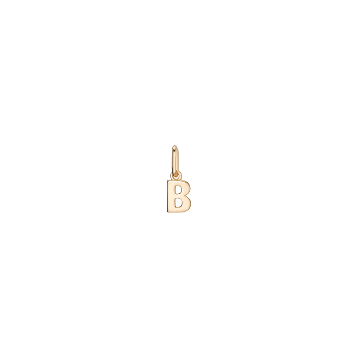 Bold Gold Letter Charm Pendant Small Vermeil Yellow Gold B