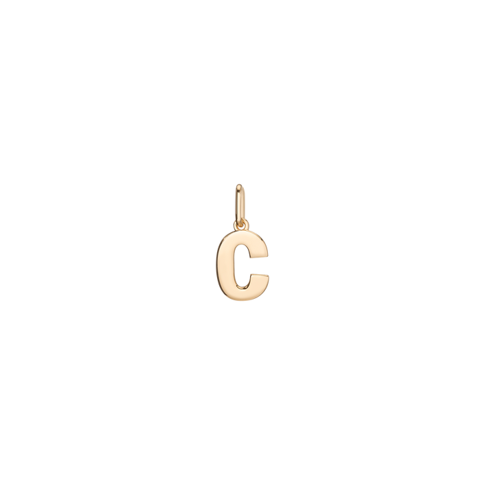 Bold Gold Letter Charm Pendant Large Vermeil Yellow Gold C