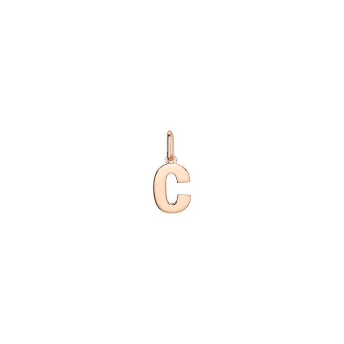 Bold Gold Letter Charm Pendant Large Vermeil Rose Gold C