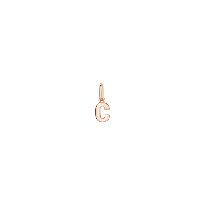 Bold Gold Letter Charm Pendant Small Vermeil Rose Gold C