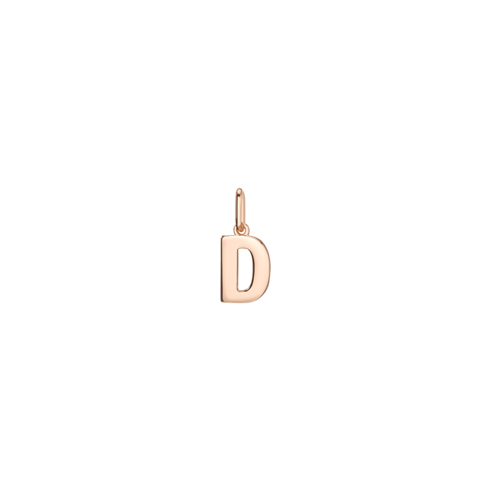 Bold Gold Letter Charm Pendant Large Vermeil Rose Gold D