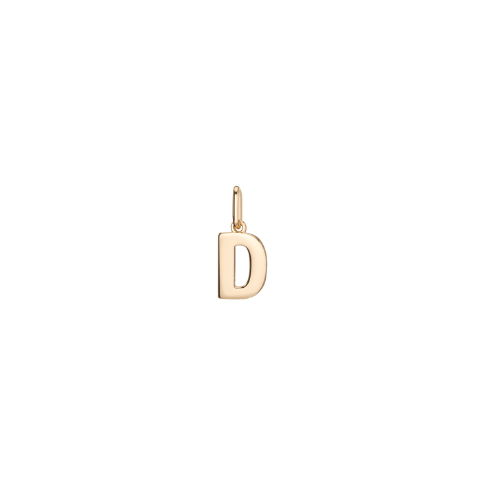 Bold Gold Letter Charm Pendant Large Vermeil Yellow Gold D