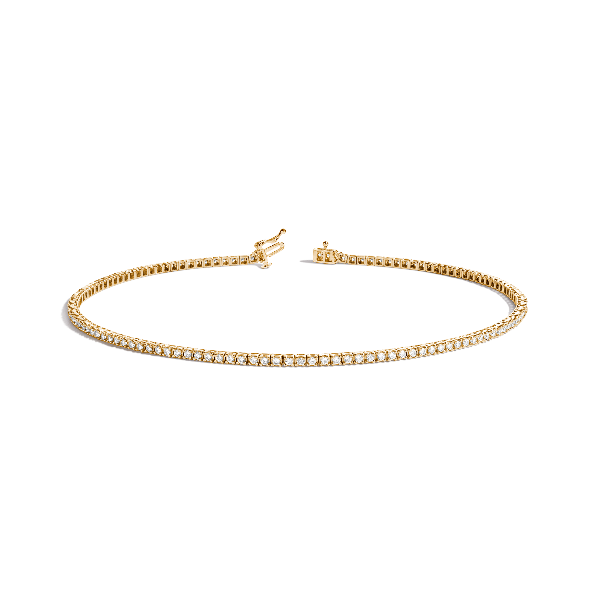 Classic Diamond Tennis Necklace (Lab) in Yellow, Rose or White Gold