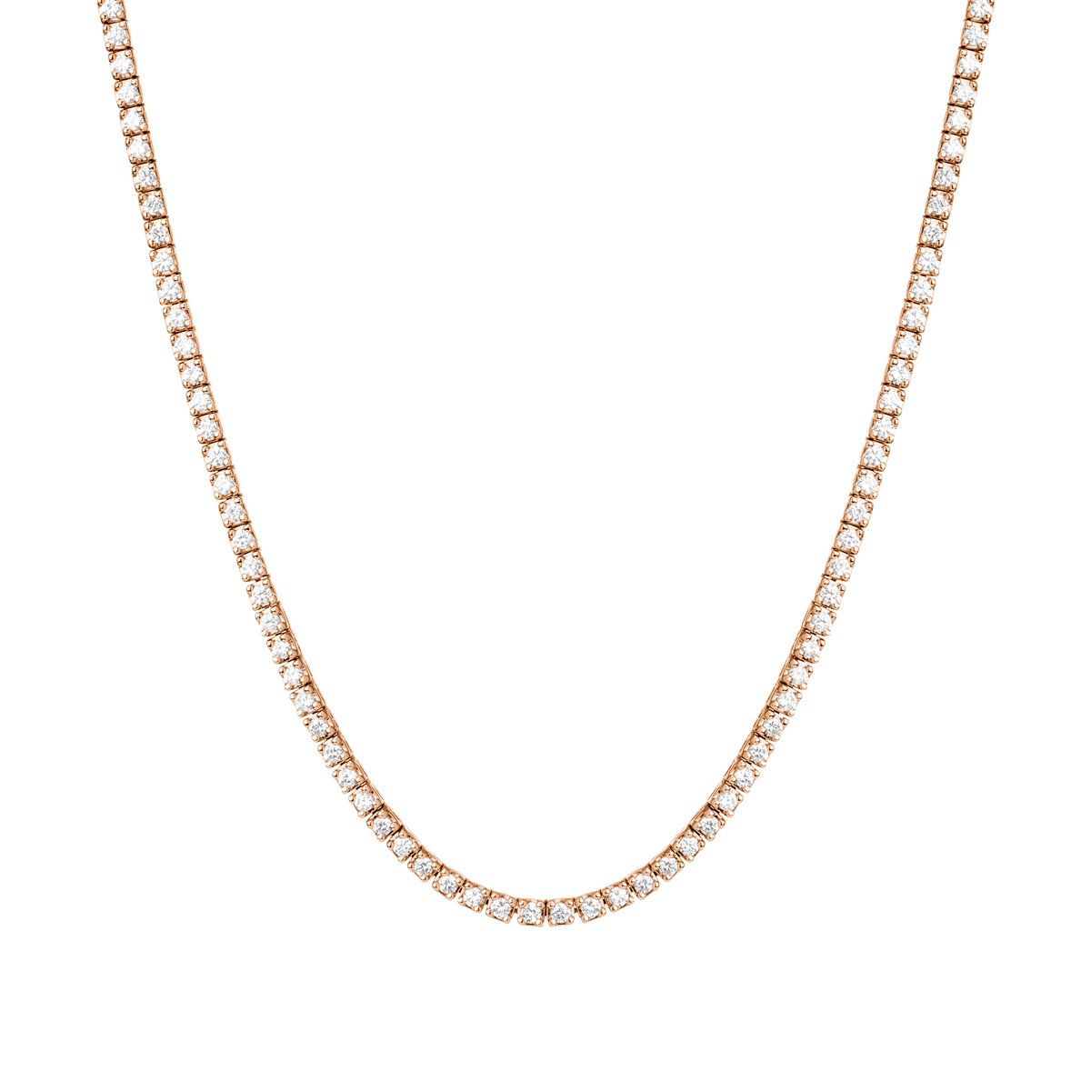 Dazzling Diamond Tennis Necklace 14k 18k Rose Gold 15.5in 16in 5ct (Large) First