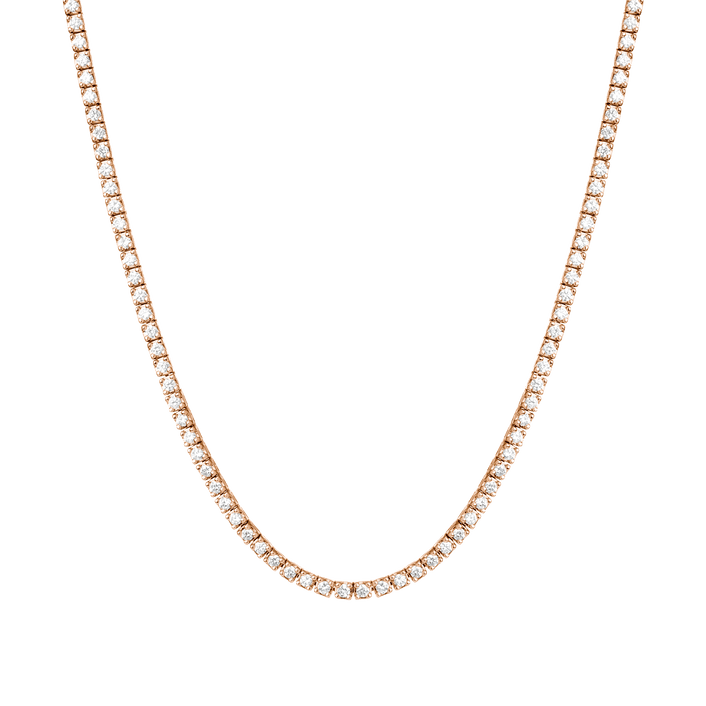 Dazzling Diamond Tennis Necklace 14k 18k Rose Gold 15.5in 16in 5ct (Large) First