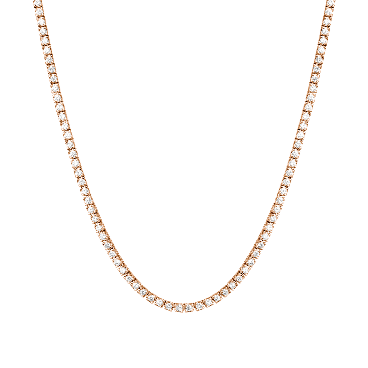Dazzling Diamond Tennis Necklace 14k 18k Rose Gold 15.5in 16in 5ct (Large) First
