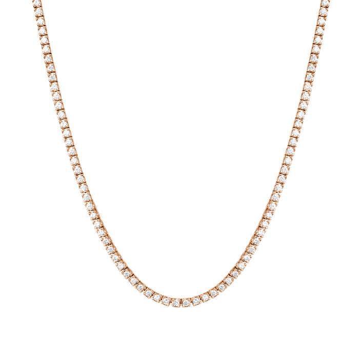 Dazzling Diamond Tennis Necklace 14k 18k Rose Gold 15.5in 16in 5ct (Large) First