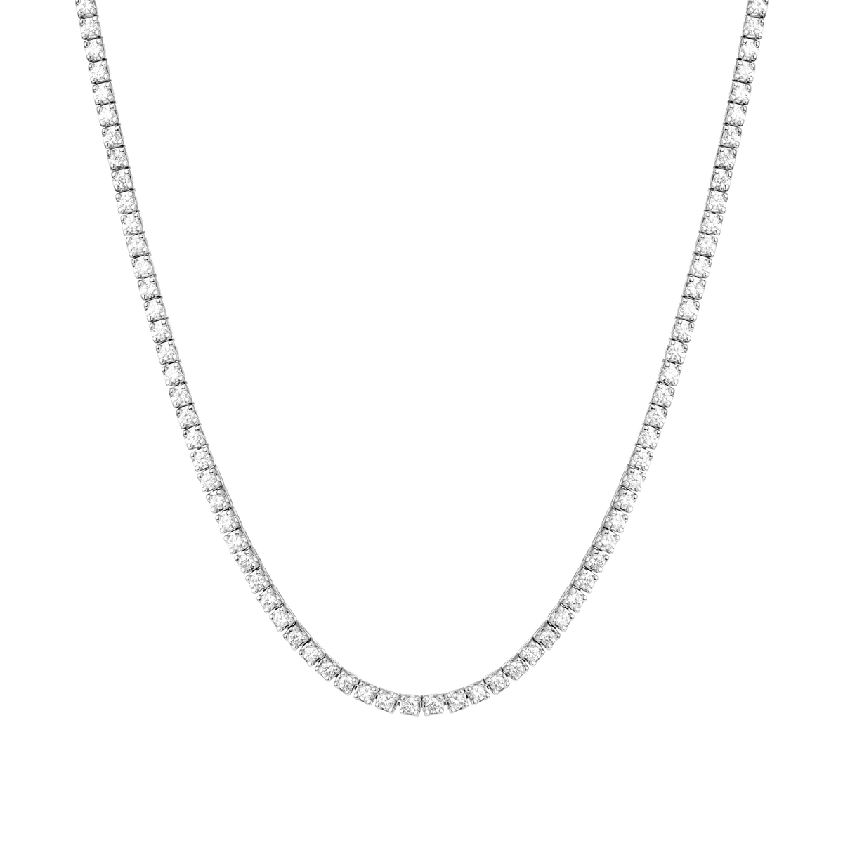 Dazzling Diamond Tennis Necklace 14k 18k White Gold 15.5in 16in 5ct (Large) First
