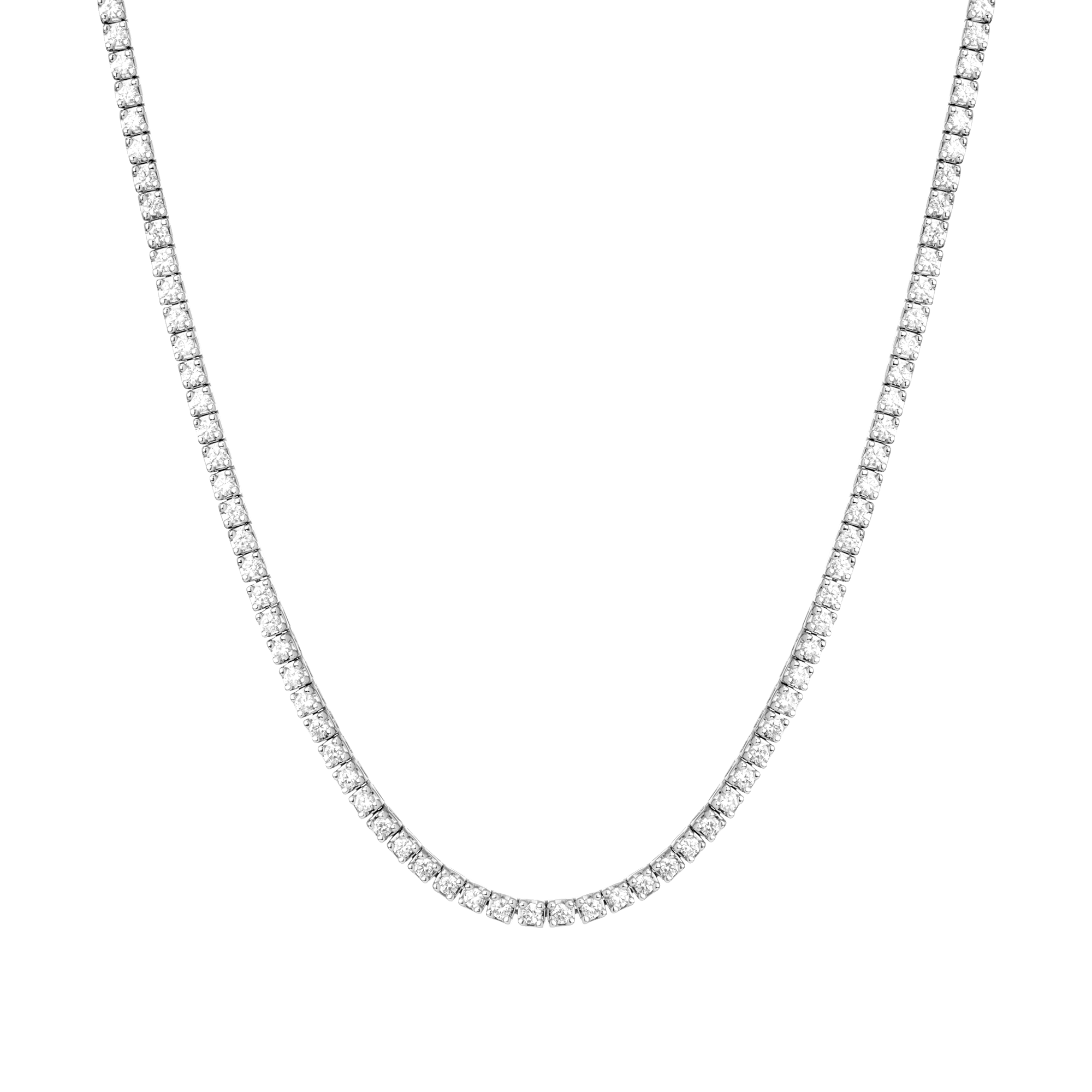 Classic Lab Diamond Tennis Necklace - 18" Gold Pendant
