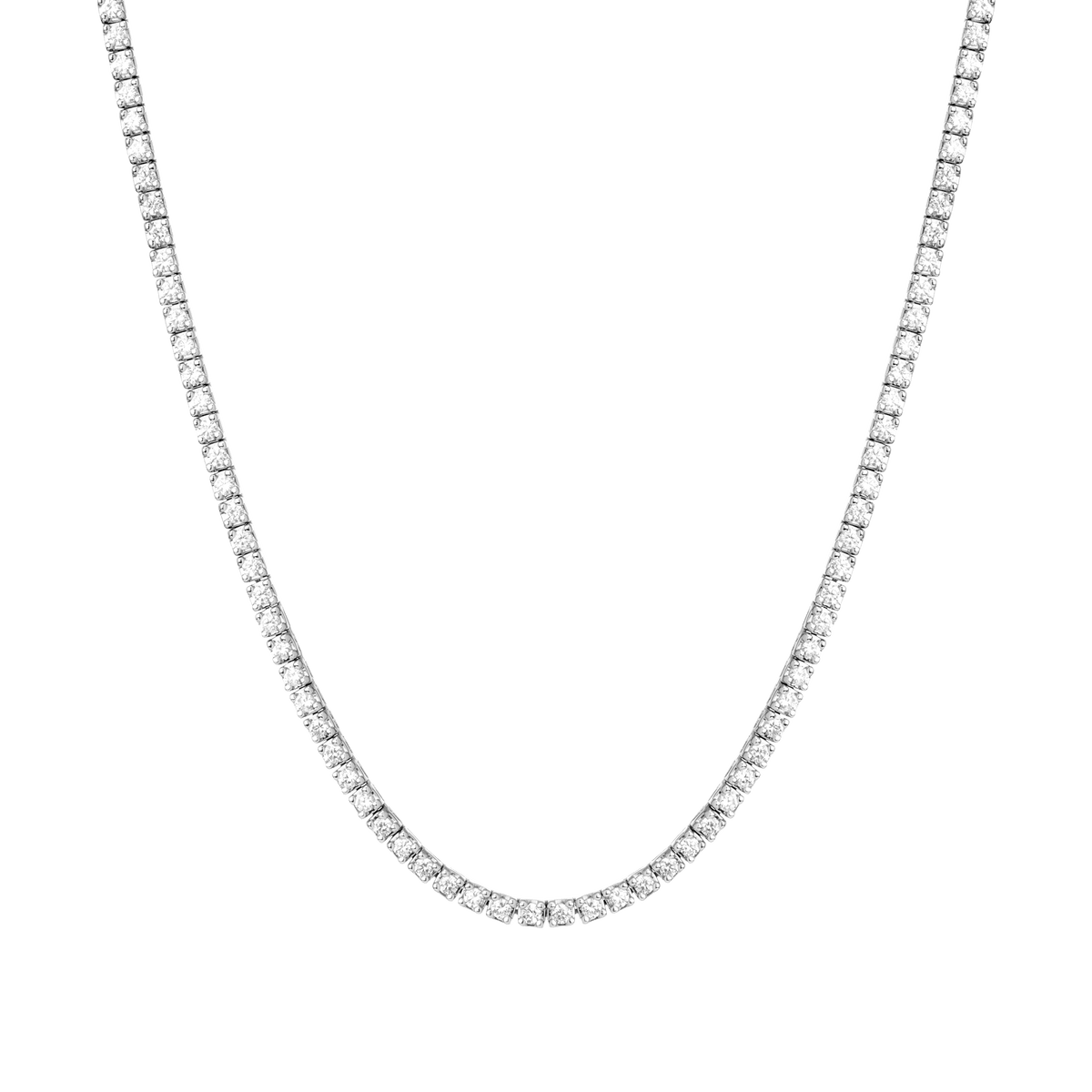 Dazzling Diamond Tennis Necklace 14k 18k White Gold 15.5in 16in 5ct (Large) First