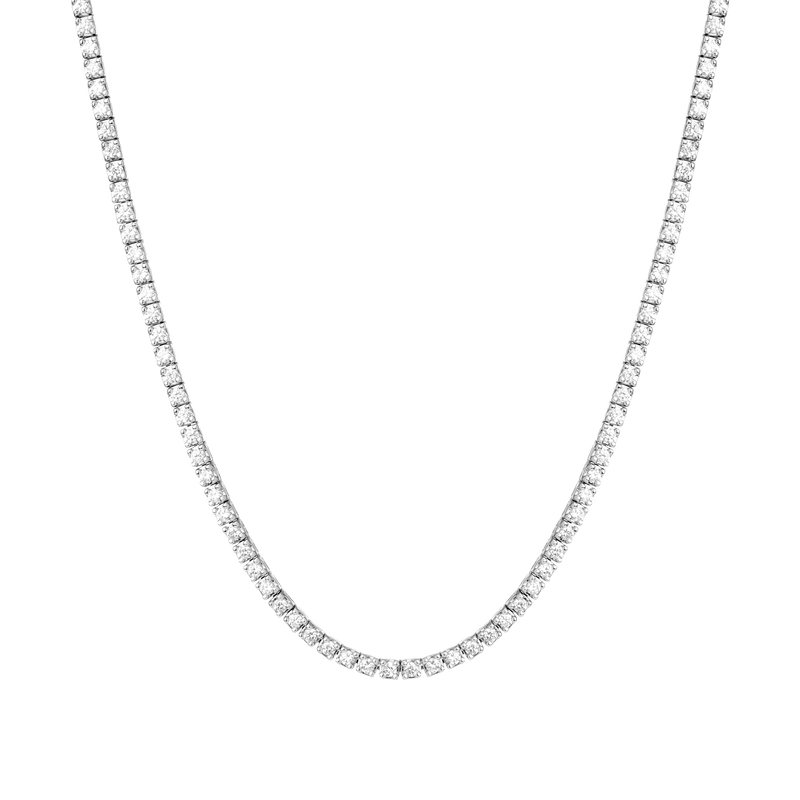 Classic Lab Diamond Tennis Necklace 18" Pendant