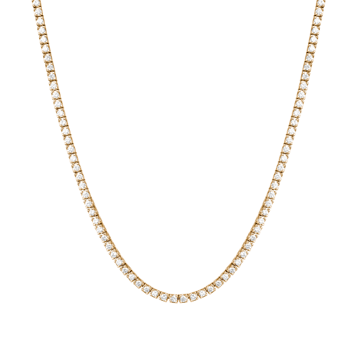Dazzling Diamond Tennis Necklace 14k 18k Yellow Gold 15.5in 16in 5ct (Large) First