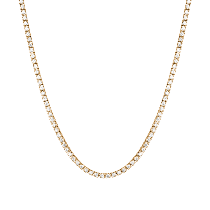 Dazzling Diamond Tennis Necklace 14k 18k Yellow Gold 15.5in 16in 5ct (Large) First