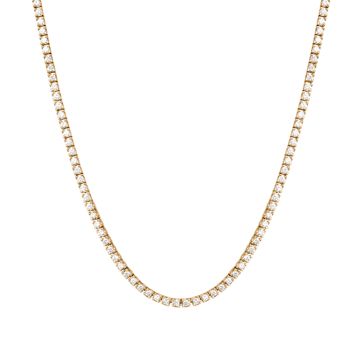 Dazzling Diamond Tennis Necklace 14k 18k Yellow Gold 15.5in 16in 5ct (Large) First