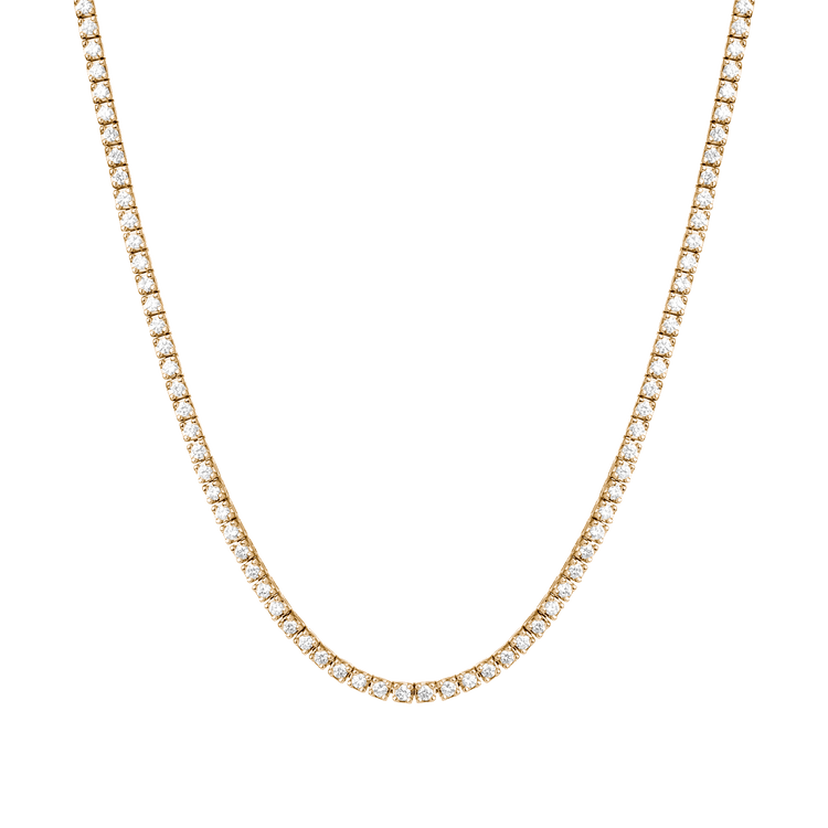 Classic Diamond Tennis Necklace (Lab) in Yellow, Rose or White Gold