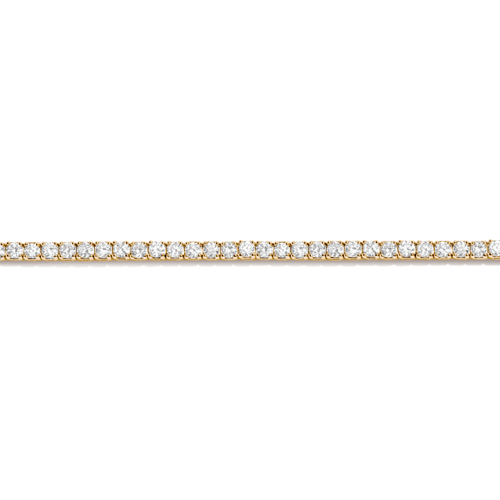 Dazzling Diamond Tennis Necklace 14k 18k Yellow Gold 15.5in 16in 5ct (Large)