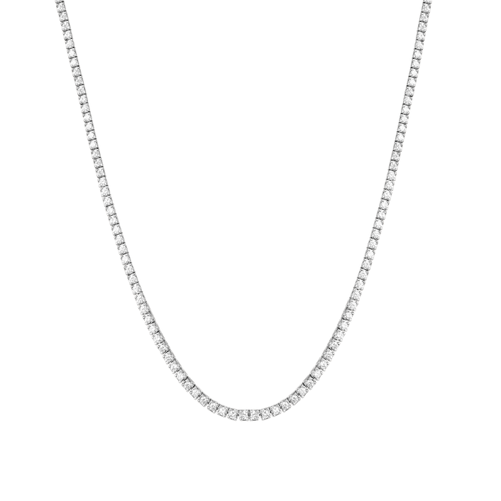 Dazzling Diamond Tennis Necklace 14k 18k White Gold 15.5in 16in 3ct (Medium)