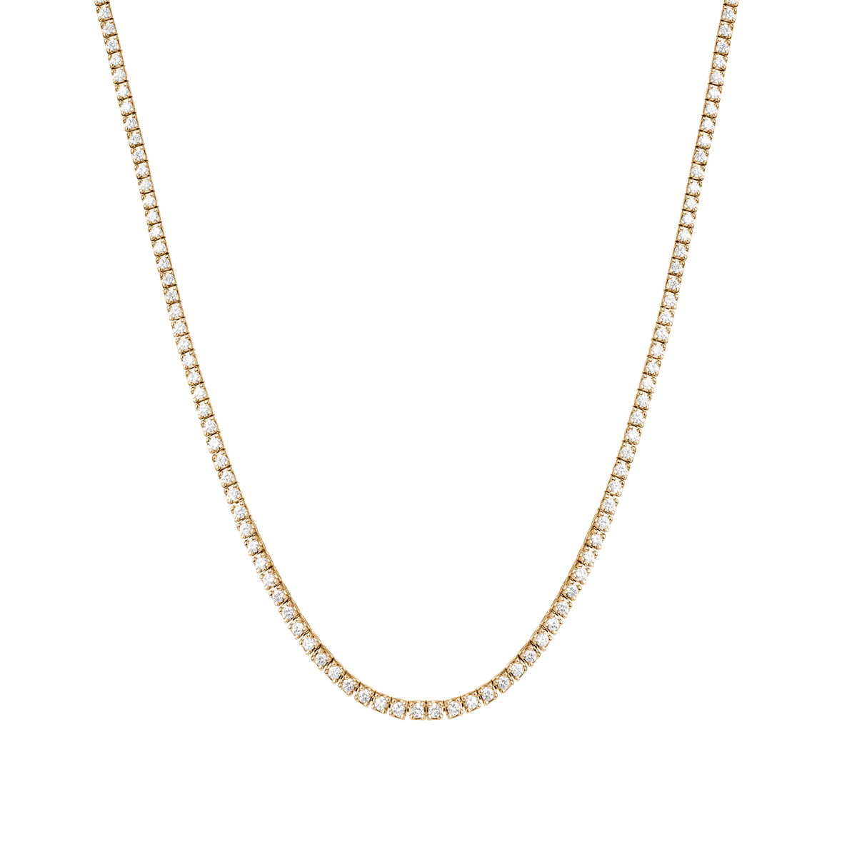 5ct Classic Diamond Tennis Necklace 14k 18k Yellow Gold 15.5in 16in First