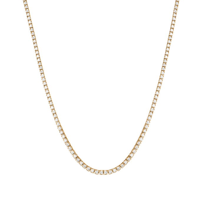 5ct Classic Diamond Tennis Necklace 14k 18k Yellow Gold 15.5in 16in First