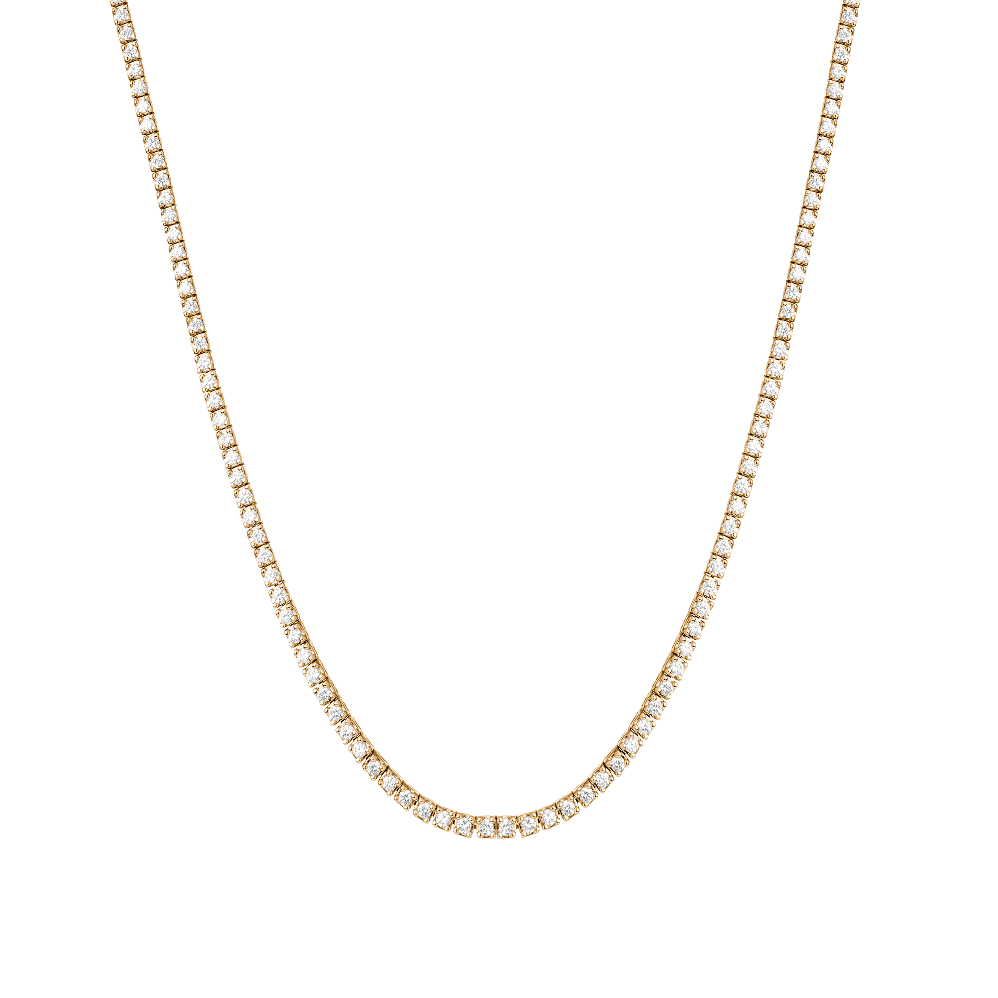 Classic Diamond Tennis Necklace (Lab) in Yellow, Rose or White Gold