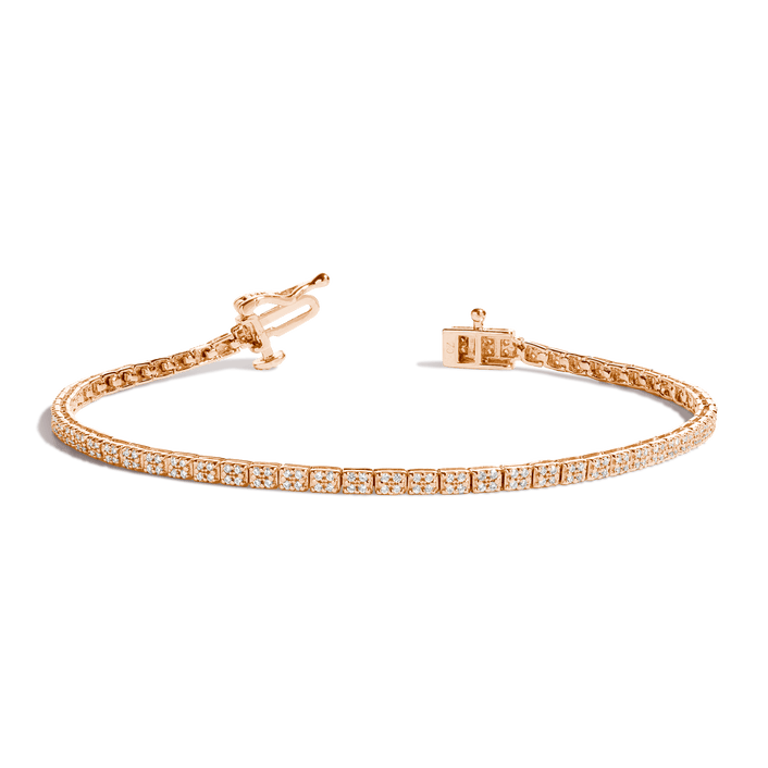 Diamond Cluster Tennis Bracelet 14k 18k Rose Gold 6.5in 7in 7.5in First