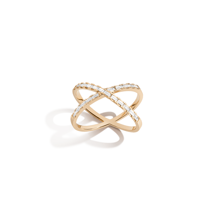 Diamond Baguette X Ring