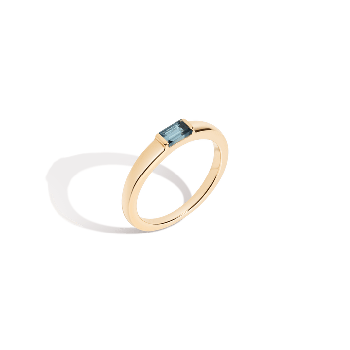 AURATE X MICHELLE: Tranquility Blue Topaz Ring Vermeil 14k 18k Yellow Gold First