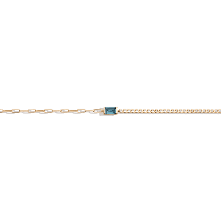AURATE X MICHELLE: Tranquility Blue Topaz Chain Bracelet
