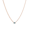 AURATE X MICHELLE: Tranquility Blue Topaz Chain Necklace Vermeil Rose Gold First