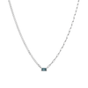 AURATE X MICHELLE: Tranquility Blue Topaz Chain Necklace Vermeil White Gold First